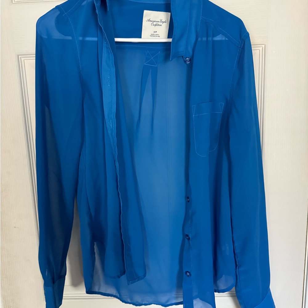 American Eagle Outfitters Blue Button Down Shirt
